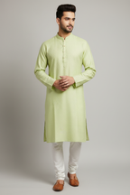 Model wearing lime green kurta