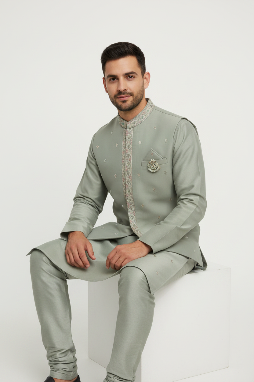 Kurta Payjama With Modi Jacket