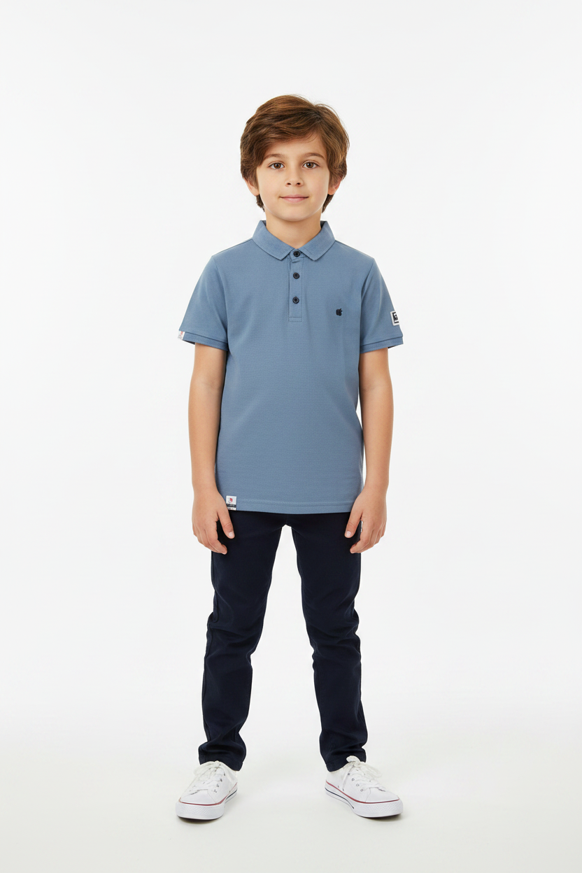 Slate Blue Polo Front