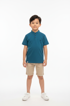 Teal Mandarin Polo Front