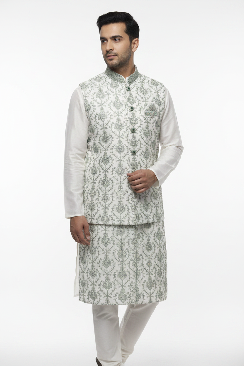 Kurta Payjama With Modi Jacket