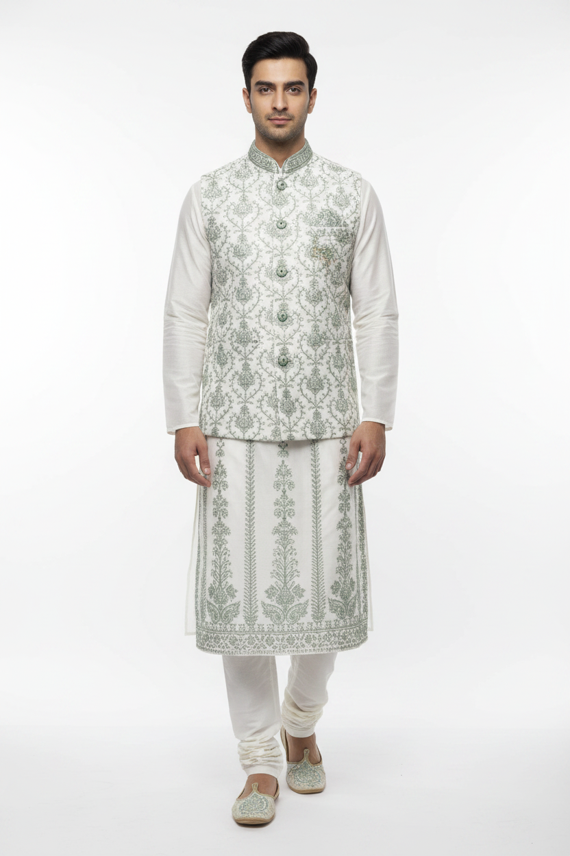 Kurta Payjama With Modi Jacket