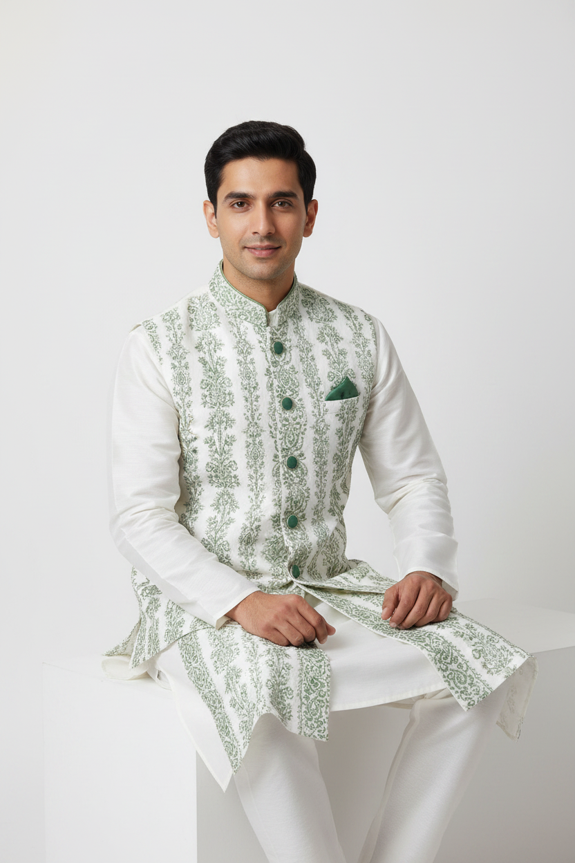 Kurta Payjama With Modi Jacket